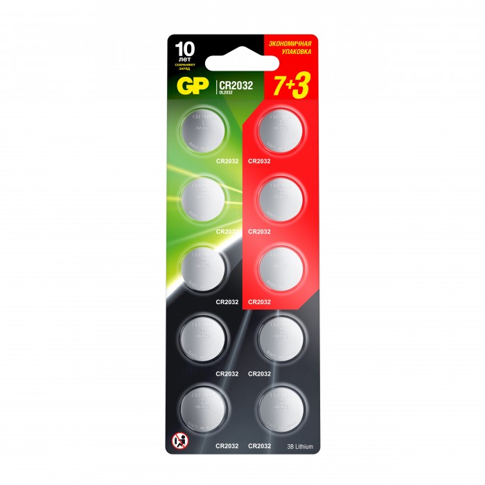 GP Батарейка Lithium 3 V CR2032-7/3-2CR10 литиевая 10 шт., Батарейка Lithium 3 V CR2032-7/3-2CR10 литиевая 10 шт.
GP Батарейка Lithium 3 V CR2032-7/3-2CR10 литиевая 10 шт., Батарейка Lithium 3 V CR2032-7/3-2CR10 литиевая 10 шт.