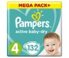  Pampers Подгузники Active Baby Dry Maxi р.4 (8-14 кг) 132 шт.