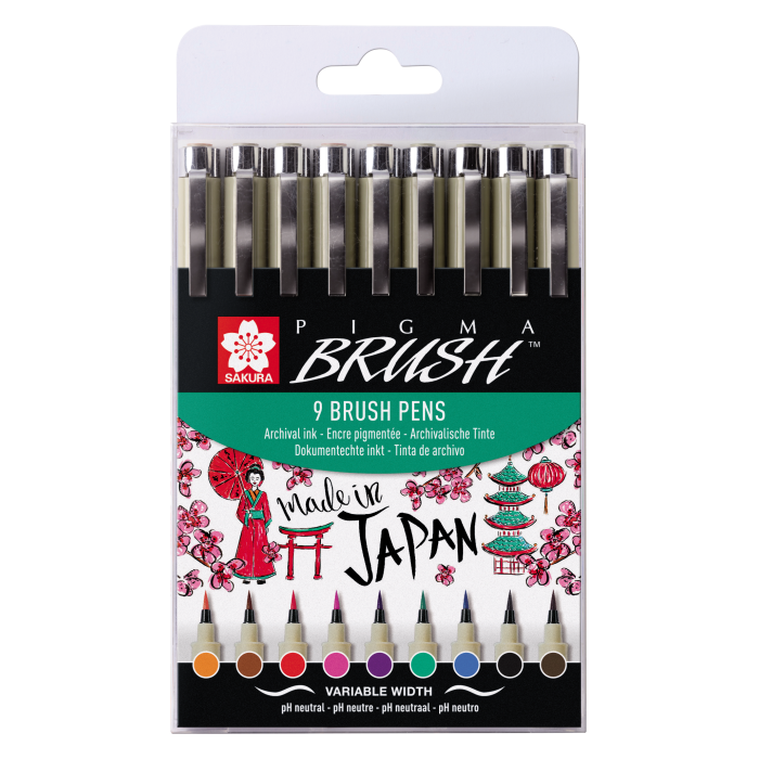 Sakura Набор капиллярных ручек Pigma Brush 9 цветов в блистере, Набор капиллярных ручек Pigma Brush 9 цветов в блистере
Sakura Набор капиллярных ручек Pigma Brush 9 цветов в блистере, Набор капиллярных ручек Pigma Brush 9 цветов в блистере