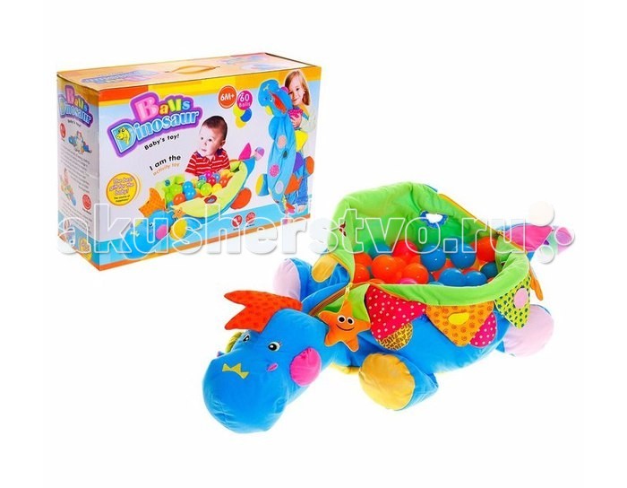 Развивающая игрушка Tinbo Toys Малыш Динозаврик 60 шаровМалыш Динозаврик 60 шаров Развивающая игрушка Tinbo Toys Малыш Динозаврик 60 шаровМалыш Динозаврик 60 шаровРазвивающая игрушка Tinbo Toys Малыш Динозаврик 60 шаров представляет собой большой мешок, в который помещаются 60 пластмассовых шариков. Несмотря на не очень сложный принцип исполнения, производитель сделал игрушку, с которой можно придумать множество забав. Динозаврик может служить просто напольной подушкой, когда шарики внутри. На нем можно сидеть верхом. Можно попросить малыша побросать шарики из динозаврика, а потом собрать их обратно, но сначала одного цвета, потом другого и так далее. По всему динозавру нашиты элементы из материалов различной фактуры: мягкие, жесткие, зеркальные, в виде небольших игрушек. Тактильные ощущения от игры с такой игрушкой помогают малышу познакомиться с окружающим миром. Характеристики: развивающая игрушка Малыш динозавтрик + 60 шаров развивает визуальное восприятие, логику, мышление, мелкую моторику рук. Размер упаковки: 58х38х20 см<br>