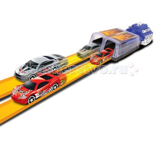 Машины MotorMax Пусковая установка + 2 машинки 1:64 машинки motormax набор dyna city магазин мороженого