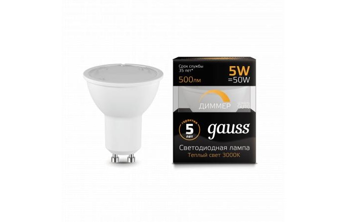 Светильник Gauss Лампа диммируемая LED MR16 GU10-dim 5W 500lm 3000K, Лампа диммируемая LED MR16 GU10-dim 5W 500lm 3000K
Светильник Gauss Лампа диммируемая LED MR16 GU10-dim 5W 500lm 3000K, Лампа диммируемая LED MR16 GU10-dim 5W 500lm 3000K
