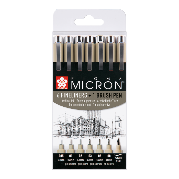 Sakura Набор капиллярных ручек Pigma Micron (0.2мм 0.25мм 0.3мм 0.35мм 0.45мм 0.5мм+ brush) 7 шт., Набор капиллярных ручек Pigma Micron (0.2мм 0.25мм 0.3мм 0.35мм 0.45мм 0.5мм+ brush) 7 шт.
Sakura Набор капиллярных ручек Pigma Micron (0.2мм 0.25мм 0.3мм 0.35мм 0.45мм 0.5мм+ brush) 7 шт., Набор капиллярных ручек Pigma Micron (0.2мм 0.25мм 0.3мм 0.35мм 0.45мм 0.5мм+ brush) 7 шт.