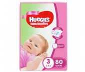  Huggies Подгузники Ultra Comfort Mega для девочек 3 (5-9 кг) 80 шт.