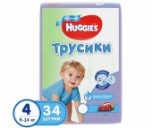  Huggies Подгузники Трусики для мальчиков 4 (9-14 кг) 34 шт.