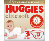  Huggies Подгузники Elite Soft 3 (5-9 кг) 21 шт.