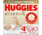  Huggies Подгузники Elite Soft 4 (8-14 кг) 19 шт.