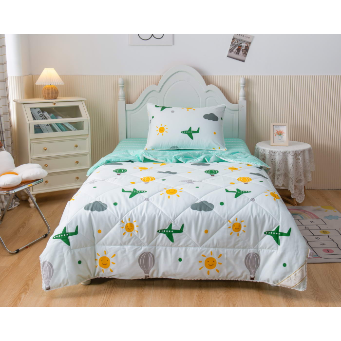 Постельное белье 1.5-спальное, Постельное белье Sofi de MarkO 1.5-спальное Полетели с одеялом (3 предмета)  - купить со скидкой