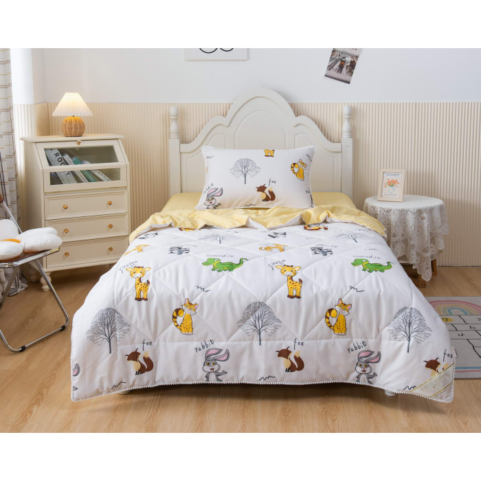 Постельное белье Sofi de MarkO 1.5-спальное Зверушки с одеялом (3 предмета)
