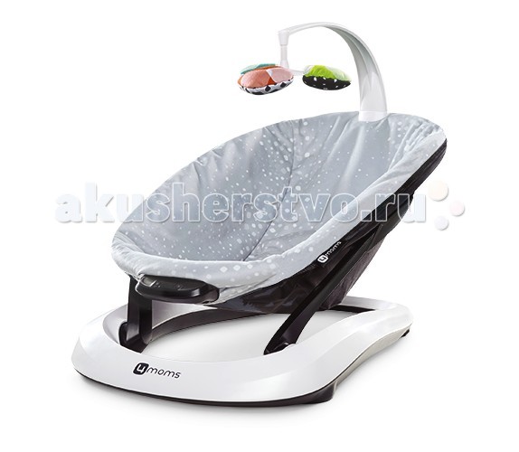 4moms Шезлонг bounceRooШезлонг bounceRoo 4moms Шезлонг bounceRooШезлонг bounceRoo4moms Шезлонг bounceRoo является единственным шезлонгом с тремя уникальными режимами вибрации (пчелка, волна и сердцебиение) и тремя режимами интенсивности, чтобы помочь успокоить Вашего ребенка. BounceRoo имеет легкий и компактный дизайн, шезлонг легко перемещать по дому. Предназначен для детей с первых месяцев жизни до достижения веса 12 кг. Особенности: 3 уникальных режима вибрации (пчелка, волна и сердцебиение) 3 настройки интенсивности вибрации Естественное покачивание кресла за счет движения ребенка Легкий и компактный (менее 3 кг) Портативный: легко перемещать Чехол легко снимается и подлежит машинной стирке 3-точечные ремни безопасности Работает от 3-х батареек типа АА Размеры (ДхШхВ): 62 см х 42 см х 55 см<br>