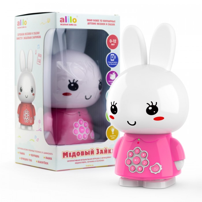 Интерактивная игрушка Alilo Медовый зайка G6+ музыкальная обучающая с функцией Bluetooth колонки