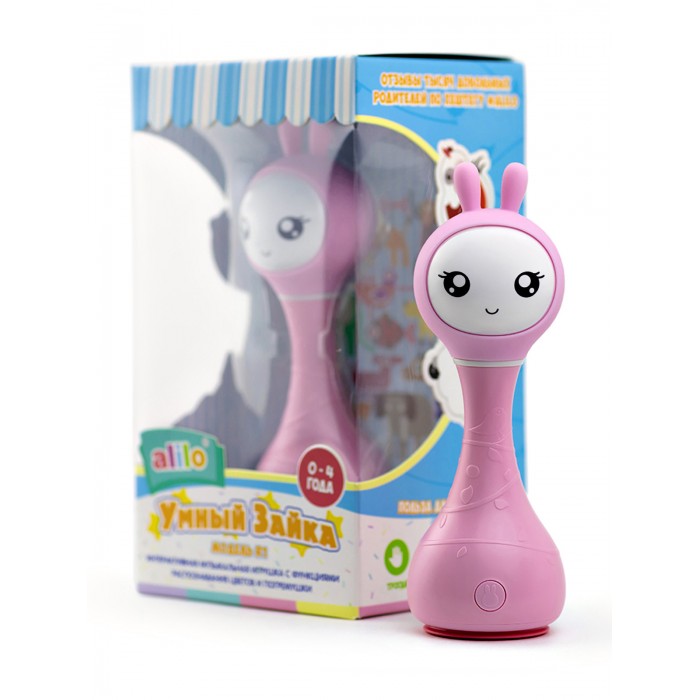 Музыкальная игрушка Alilo Умный зайка R1Умный зайка R1 Музыкальная игрушка Alilo Умный зайка R1Умный зайка R1Музыкальная игрушка Умный зайка alilo R1 Умный зайчик Alilo R1 очень сообразительный. Он может играть разную удивительную музыку, рассказывать сказки, светиться в темноте, а также познакомить вашего малыша с окружающими цветами, которые делают его жизнь яркой. Умный зайчик Alilo R1 – это ещё и погремушка. Потрясите его – он начнёт воспроизводить мелодию, нажмите «СТОП» через две секунды после начала проигрывания и снова потрясите – мелодия изменится. Прочная конструкция (упадёт - не сломается), без острых краёв Мягкие силиконовые ушки могут светиться 5 часов непрерывной игры без подзарядки! Зарядка через USB (кабель прилагается) Загруженный контент: 16 песен и 16 сказок на русском языке 5 успокаивающих звуков для крепкого сна ребёнка (белый шум) 66 рингтонов для погремушки Яркая инструкция на русском и гарантия 30 дней Технология распознавания цвета: поставьте зайчика на предмет и слегка надавите. Ушки Умного зайчика засветятся цветом поверхности, а также он скажет вам, что это за цвет (на русском и английском языках). Внимание! Зайчик Alilo может определить только следующие цвета: красный, жёлтый, оранжевый, зелёный, синий, фиолетовый, белый, чёрный, серый.<br>