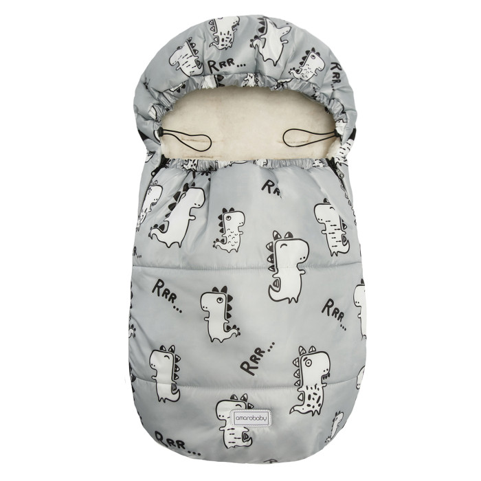 фото Amarobaby конверт зимний меховой snowy baby динозавры 85х50 см