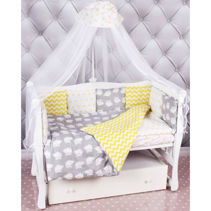 Комплект в кроватку AmaroBaby Совята Premium (18 предметов)
