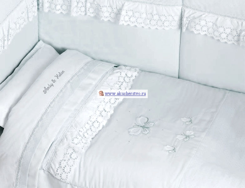 Комплект в кроватку Andy & Helen Бабочки короткий борт (6 предметов)