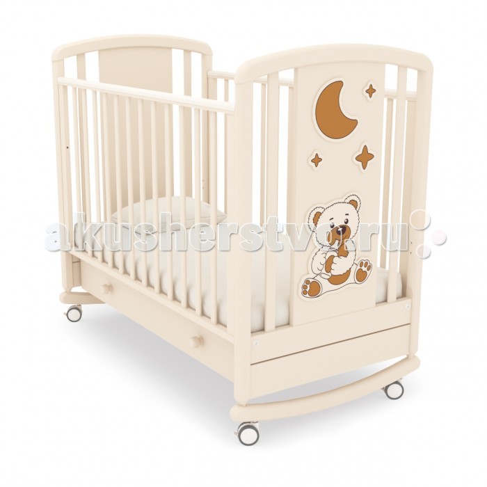 Детская кроватка Angela Bella Жаклин Мишка с соской качалка