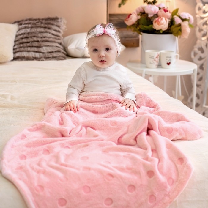 фото Baby nice (отк) покрывало micro velur горох 75х100 см