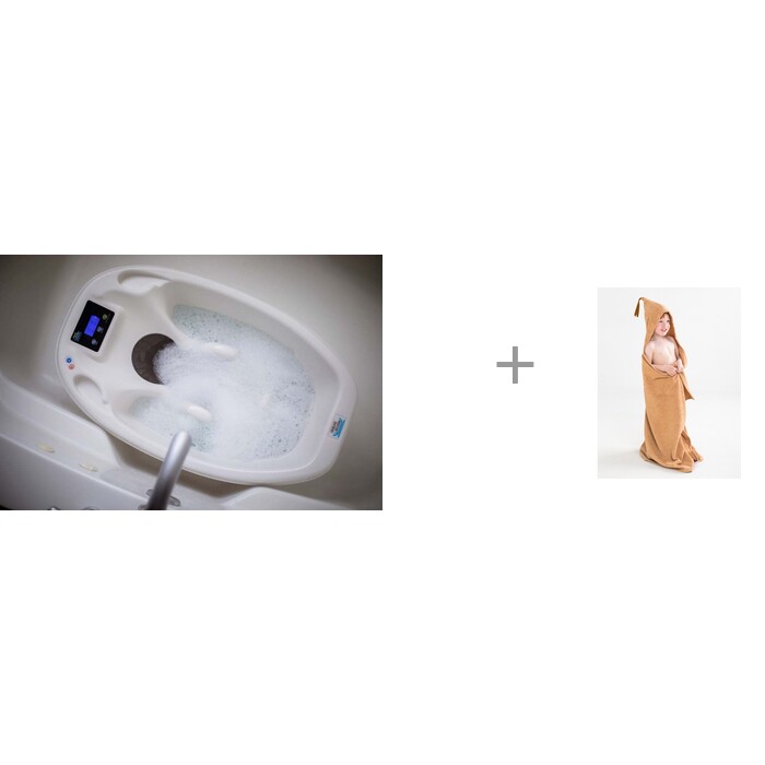 фото Baby patent ванночка с электронными весами и термометром aqua scale и полотенце с капюшоном babybunny