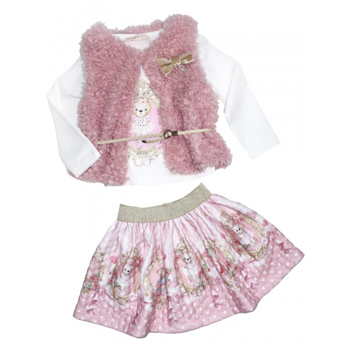 Baby Rose Комплект для девочки (жилет, лонгслив, юбка) 3302