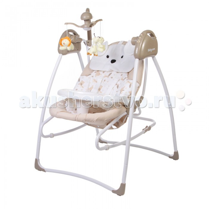 Электронные качели Baby Care Butterfly 2 в 1 с адаптеромButterfly 2 в 1 с адаптером Электронные качели Baby Care Butterfly 2 в 1 с адаптеромButterfly 2 в 1 с адаптеромBaby Care Butterfly 2 в 1 - стильные электрокачели для новорожденных. Очень мобильная модель предназначена специально для родителей, которые не сидят на месте. Имеется 3 положения спинки. Качели оснащены вибро-музыкальным блоком с таймером. Блок проигрывает 12 мелодий c регулировкой громкости. Имеется 5 скоростей укачивания. Электрокачели могут работать как от сети, так и на батарейках. Кроме того, в комплекте съемная дуга с игрушками. Обивка качелей легко снимается для чистки и можно стирать в холодной воде. Для безопасности качели оснащены 5-точечными ремнями. Cиденье снимается и становится рокером-качалкой. Особенности: 3 положения спинки 5-точеные ремни безопасности 5 скоростей укачивания 12 мелодий регулировка громкости таймер дуга с игрушками обивку сидения можно стирать в холодной воде сетевой адаптер в комплекте Размеры в разложенном виде - 78х69х101 см. Размеры в сложенном виде - 69х69х106 см. Расстояние от пола до сидения - 38 см. Размеры сидения - 80х45 см. Вес – 8.2 кг Размер упаковки: 50.5х29х72.5 см. Вес упаковки: 15 кг<br>
