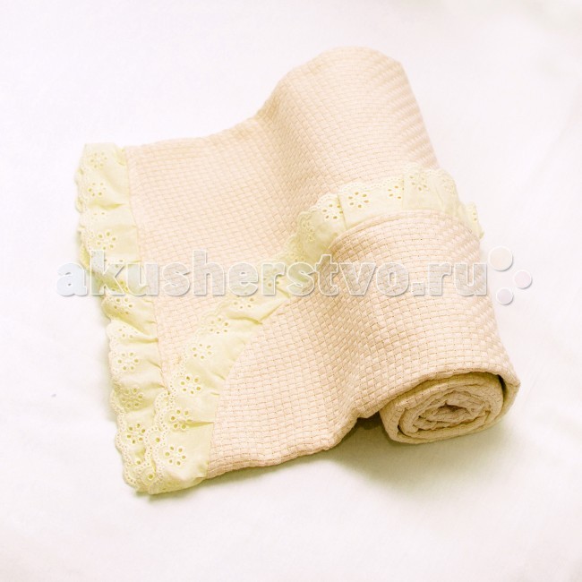 фото Одеяло Baby Nice (ОТК) вязанное с рюшами 80х100 см