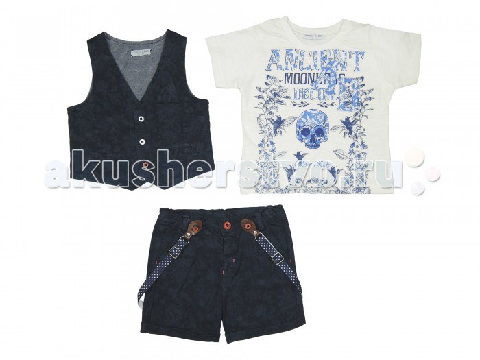 Baby Rose Комплект для мальчика 1951Комплект для мальчика 1951 Baby Rose Комплект для мальчика 1951Комплект для мальчика 1951Baby Rose Комплект для мальчика 1951 Внимание! Данная модель маломерит на один размер. Будьте внимательны при выборе! Комплект для мальчика Baby Rose состоит из трех предметов одежды: жилет, футболка и шорты с подтяжками. Все изделия этого комплекта выполнены из качественного материала привлекательной расцветки. Отличный вариант для создания модного образа. Состав: Жилет, шорты: 98% хлопок, 2% лайкра, футболка 100% хлопок. Рекомендации по уходу: деликатная стирка при 30 градусах Baby Rose - это турецкая торговая марка детской одежды, которая отлично зарекомендовала себя на международном рынке и обзавелась немалым числом верных поклонников. Детская одежда Baby Rose рассчитана на детей в возрасте от 0 до 10 лет. Над коллекциями трудятся дизайнеры, изучающие все последние тенденции в детской моде. При создании коллекций используют натуральные ткани. Коллекции представлены многообразием расцветок, фасонов и размеров, поэтому всегда можно подобрать нужный комплект.<br>