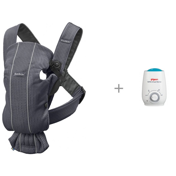 фото Рюкзак-кенгуру BabyBjorn Mini Mesh с подогревателем бутылочек и детского питания Pigeon