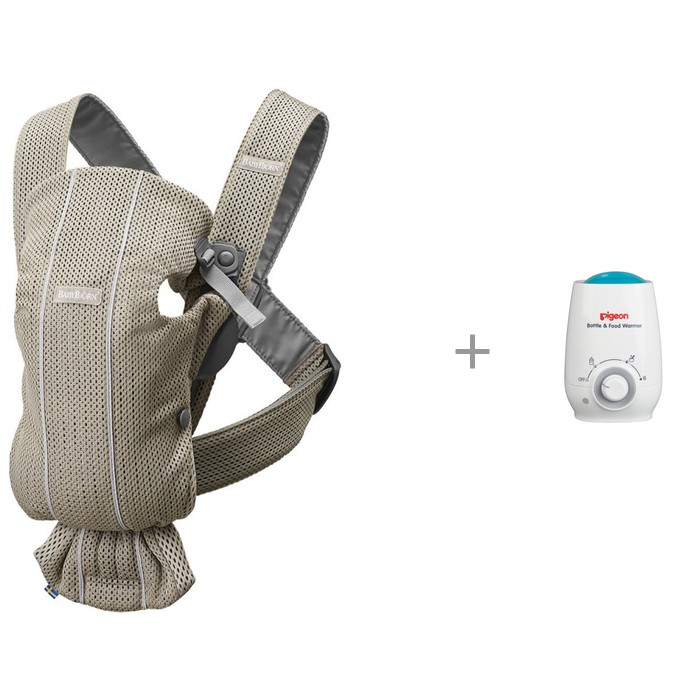 фото Рюкзак-кенгуру BabyBjorn Mini Mesh с подогревателем бутылочек и детского питания Pigeon