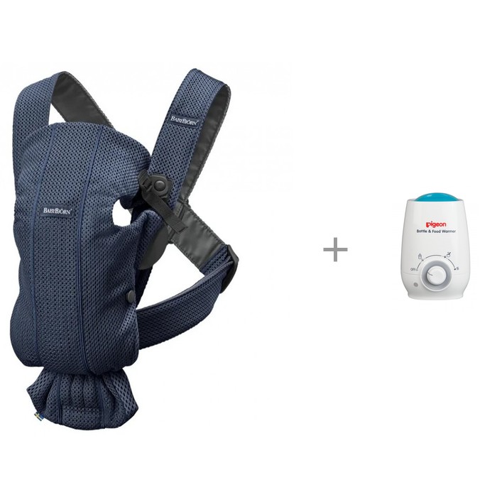 фото Рюкзак-кенгуру BabyBjorn Mini Mesh с подогревателем бутылочек и детского питания Pigeon