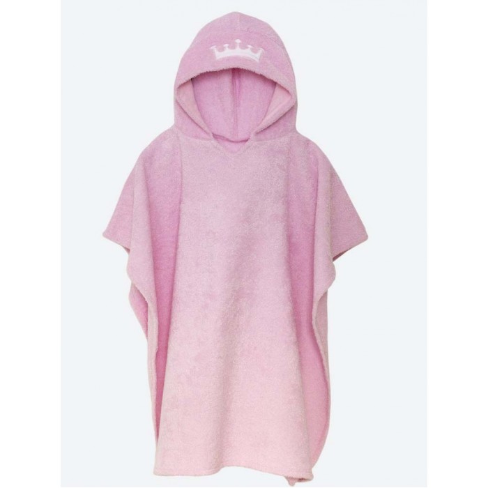 BabyBunny Детское махровое полотенце пончо с белой короной Принцесса L 135х76 см