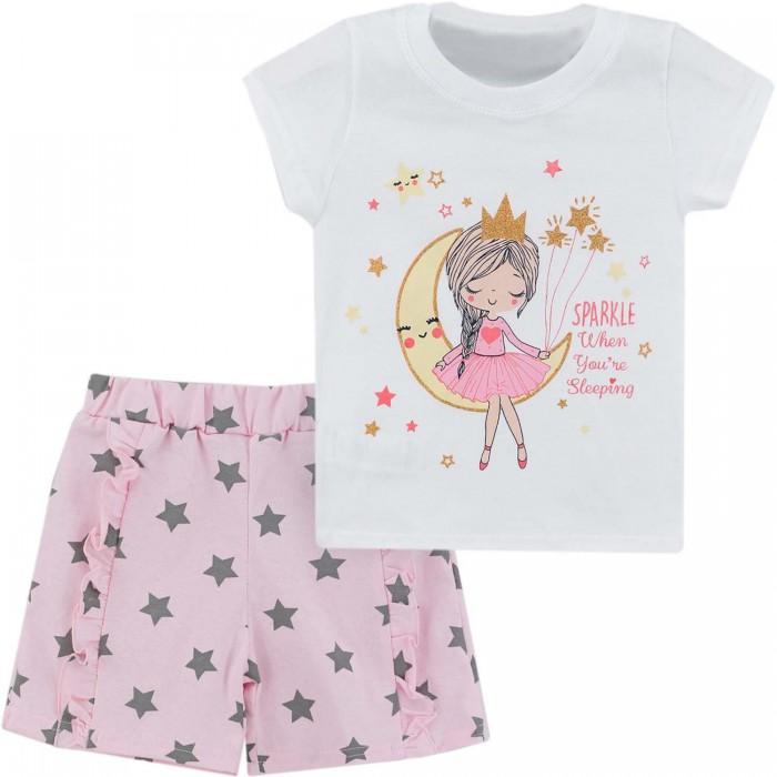 

Babycollection Пижама для девочки (футболка, шорты) Принцесса-луна, Пижама для девочки (футболка, шорты) Принцесса-луна