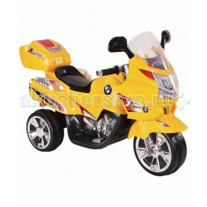 Электромобиль Bambini ScooterScooter Электромобиль Bambini ScooterScooterЭлектромотоцикл Bambini Scooter рекомендован для юных гонщиков от 3-х до 6-ти лет. Он отличается устойчивой конструкцией и гарантирует максимальную безопасность во время езды. Максимальная скорость до 4.5 км/ч. Направление движения: вперед и назад. Способ переключения - кнопка. Колеса выполнены из прочного пластика с резиновым уплотнителем шириной 3 см, проходящим по окружности колеса для лучшего сцепления с дорогой Музыкальные и световые эффекты. Зеркало заднего вида. Разъем для подключения MP3 плеера. Небольшой, но вместительный багажник для мелочей. Максимально допустимый вес 25 кг. Заряда аккумулятора хватает на 2 - 3 часа езды, с момента полной зарядки аккумулятора. АКБ: 6V/4h Размер электромотоцикла (ДхШхВ): 110х48х71 см.<br>