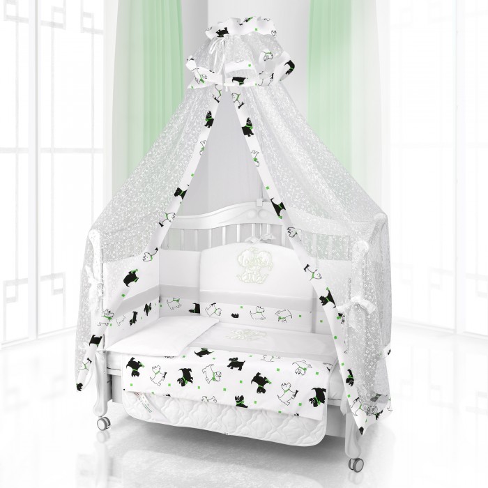 Комплект в кроватку Beatrice Bambini Unico Cuccioli 125х65 (6 предметов)Unico Cuccioli 125х65 (6 предметов) Комплект в кроватку Beatrice Bambini Unico Cuccioli 125х65 (6 предметов)Unico Cuccioli 125х65 (6 предметов)Beatrice Bambini Unico Cuccioli (125х65) окружит вашего малыша настоящей заботой и большим кругом милых друзей в виде очаровательных скотч-терьеров. Специально отобранные ткани с мягкой структурой не будут натирать нежную кожу ребенка, и провоцировать его излишнюю раздраженность. Исходя из этого кроха будет хорошо высыпаться и вставать с новыми силами, для того чтоб познавать окружающий мир. Данный комплект идеально подходит для кроваток с габаритными размерами 125х65 см. Все материалы, которые использовал итальянский производитель, проходили обязательную проверку по следующим параметрам: соответствие экологическим и санитарным нормам отсутствие каких-либо аллергенов высокое качество и максимальная натуральность В состав комплекта вошли такие постельные принадлежности как: подушечка правильной ортопедической формы одеяло с инновационным наполнителем, который будет поддерживать оптимальный температурный баланс у крохи наволочка и пододеяльник простынка с резиночками для фиксации съемные бортики, которые уберегут кроху от травматизма<br>
