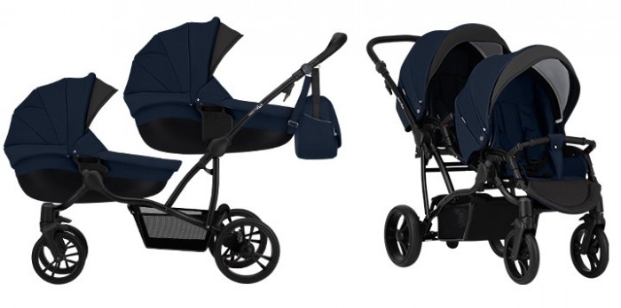 Bebetto 42 Comfort Коляска для двойни 2 в 1 Черная рама