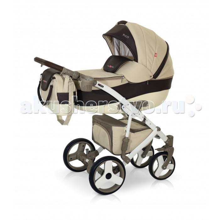 Коляска Bello Babies Pico 2 в 1Pico 2 в 1 Коляска Bello Babies Pico 2 в 1Pico 2 в 1Коляска Bello Babies Pico 2 в 1 сочетающая в себе одновременно легкость управления, безопасность, стиль и максимальный комфорт. Люлька: Легко устанавливается на раму коляски Рекомендована для детей от рождения и до 7-8 месяцев Капюшон у люльки регулируется Наклона спинки люльки также можно регулировать Утепленный чехол на ножки с высоким козырьком, который надежно защитит Вашего ребенка от непогоды, ветра и холода Непродуваемое пластиковое дно люльки Окошко в капюшоне со встроенной москитной сеткой Внутренняя отделка люльки и чехол матрасика изготовлены из гипоаллергенной ткани Удобная ручка для переноса люльки Прогулочный блок: Большой и просторный прогулочный блок можно установить как лицом к маме, так и наоборот Чтобы малышу было наиболее комфортно, спинка регулируется до наклона лежа. Поэтому ребенку будет удобно гулять в коляске и спать в ней. Для безопасности в коляске предусмотрены ремни безопасности и мягкий защитный бампер, который легко снимается. Наклон спинки в 4х положениях Подножка регулируется по высоте Рама: Рама коляски выполнена из легкого и прочного алюминия. Пружинная амортизация с возможностью регулировки жесткости Регулируемая по высоте родительская ручка Легко складывается, при этом пружинная амортизация очень прочная. Коляска маневренная, легко управляемая Передние колеса меньшего диаметра поворотные с фиксаторами А большие задние колеса позволят ездить коляске по самым труднопроходимым местам. Пневмоколеса легко снимаются В большой и просторной корзине на шасси можно сложить необходимые на прогулке игрушки и вещи. Застегивается на замок Ширина шасси 0.62 м Компактное складывание книжкой В комплекте: сумка для мамы с пластиковым дном дождевик москитная сетка муфта зонтик накидка на ножки для люльки накидка на ножки для прогулочного блока непромокаемая пеленка постаканник занавес на люльке кокосовый матрасик в люльку Размеры в разложенном виде (Д x Ш x В): 1.1 x 0.62 x 1.28 м Размеры в сложенном виде рама с колесами (Д x Ш x В): 0.82 x 0.62 x 0.31 м Диаметр передних/задних колес: 0.25 x 0.3 м Вес рамы: 10.6 кг Вес люльки: 4.7 кг Вес прогулочного блока: 5.0 кг Размеры упаковки (Д x Ш x В): 0.53 x 0.52 x 0.9 м Объем упаковки: 0.25 м3 Вес с упаковкой: 23 кг<br>