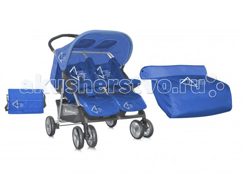 Bertoni (Lorelli) Коляска для двойни TwinКоляска для двойни Twin Bertoni (Lorelli) Коляска для двойни TwinКоляска для двойни TwinBertoni (Lorelli) Коляска для двойни Twin - это идеальный вариант для прогулки с 2-мя малышами. Яркие цвета, комфорт и маневренность обязательно понравятся Вам и Вашим деткам. Спинки сидений регулируются независимо друг от друга. Особенности: Коляска для двойни предназначена для детей от 7-ми месяцев до 3-х лет Спинки сидений плавно регулируемые независимо друг от друга 5-ти точечные ремни безопасности надежно удержат малышей на месте Съемный бампер предназначен для дополнительной безопасности Подножки для ножек регулируются Солнцезащитные козырьки защитят малышей от палящего солнца Капюшоны оснащены смотровыми окошками Чехлы на ножки входит в комплект 6 колес: передние двойные, задние одинарные Передние колеса поворотные с фиксаторами Все колеса амортизированы Тормоз размещен на каждом заднем колесе Легко и быстро складывается одной рукой В сложенном виде занимает мало места Корзина для покупок входит в комплект Коляска изготовлена из высококачественных материалов Материал: пластик, текстиль, алюминий. Размеры и вес: Размеры коляски в разложенном виде (ШхГхВ): 78х88х105 см Размеры коляски в сложенном виде (ДхШ): 94х38 см Диаметр колес: 20 см Вес: 15,5 кг.<br>