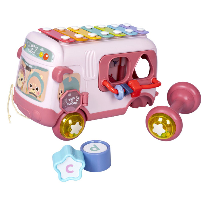 фото Сортер bondibon развивающая игрушка baby you автобус с погремушками и ксилофоном