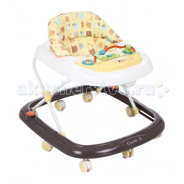 Ходунки Capella BG-0619BG-0619 Ходунки Capella BG-0619BG-0619Capella BG-0619 - ходунки рекомендованы для детей в возрасте от 6 месяцев до 1.5 лет. Удобные, легкие ходунки обеспечивают максимальную безопасность первых самостоятельных шагов малыша. Оснащены колесами, для удобства использования имеются стопоры на колесах, благодаря которым вы можете контролировать передвижение ребенка. В зависимости от роста и возраста малыша, высоту ходунков возможно регулировать в нескольких положениях, выбрав наиболее удобное. Яркая игровая музыкальная панель привлечет внимание ребенка и его пребывание в ходунках будет еще более интересным. Возраст ребенка: от 6 месяцев до 1.5 лет Колеса силиконовые Материал: металл Вес: 3 кг Дополнительно: складывается гармошкой Максимальный вес ребенка: 12 кг Особенности: музыкальные<br>