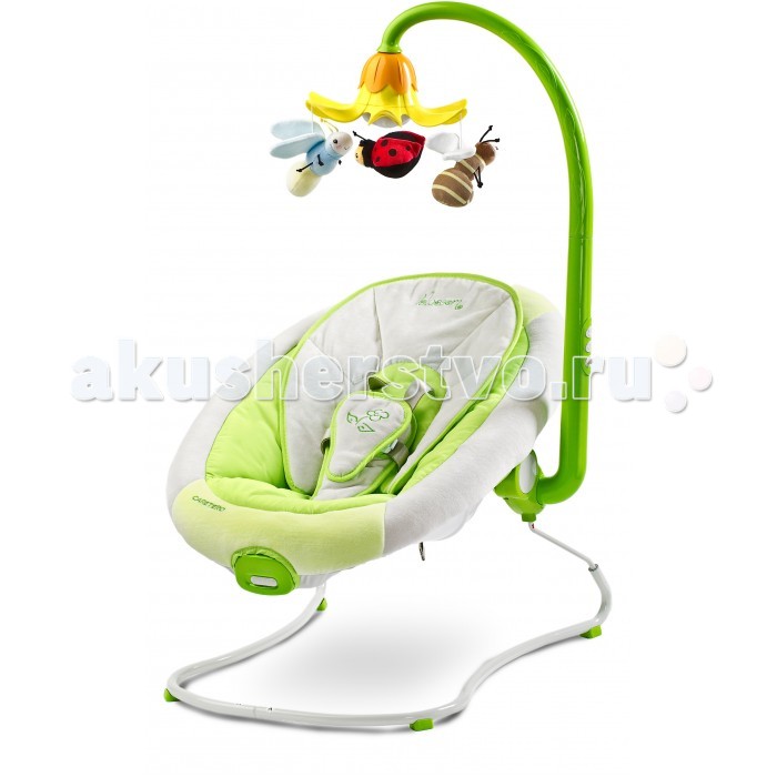 Caretero Шезлонг BlossomШезлонг Blossom Caretero Шезлонг BlossomШезлонг BlossomШезлонг Caretero Blossom удобный с велюровой обивкой и вращающейся карусели в виде цветка. Красочные мягкие игрушки (уже известные из качелей Bugies) привлечет внимание ребенка в то время как модуль вибрации поможет успокоить и уложит спать. Особенности Шезлонг для детей от рождения, весом до 9 кг просторное сиденья с удобной подушкой карусель с мягкими игрушками, огней и мелодий, чтобы привлечь внимание ребенка питание от батареек модуль вибрации для успокоения ребенка устойчивое основание с противоскользящими ногами Безопасное использование благодаря 5-точечные ремни безопасности с мягкой промежности колодки красочная обивка сделаны из мягких, деликатных тканей в трех универсальных цветов - бежевый, зеленый, серый безопасное строительство на прочной раме Размер шезлонга (Д х Ш х В) 55 x 66 x 90 см<br>