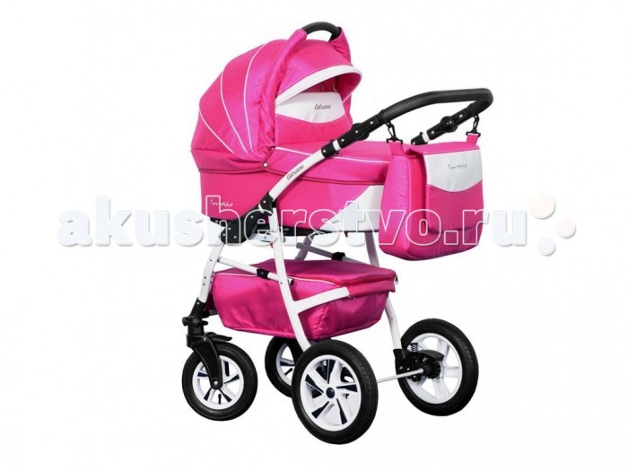 Коляска Caretto Adriano F 3 в 1Adriano F 3 в 1 Коляска Caretto Adriano F 3 в 1Adriano F 3 в 1Коляска Caretto Adriano F 3 в 1 Красивая коляска для новорожденных Caretto Adriano 3 в 1 отличается функциональностью, большим набором дополнительных аксессуаров в комплекте и стильным красивым дизайном.Коляска Caretto выполнена из прочной качественной ткани с водоотталкивающей пропиткой и дополнена белоснежным кантом. Белая рама Caretto Adriano 3 в 1 идеально гармонирует с верхом коляски. Находясь внутри коляски Caretto, ваш малыш в любое время года будет чувствовать себя комфортно и свободно. Для максимальной защиты крохи во время движения внутри коляски предусмотрены удерживающие ремни безопасности. Характеристики коляски для новорожденных Caretto Adriano F 3 в 1: универсальная двухмодульная модель сезон – зима-лето для детей от рождения и до 2,5-3-х лет большой набор дополнительных аксессуаров для малыша и мамы стильный изысканный дизайн с использованием ярких контрастных деталей. Люлька Caretto Adriano F 3 в 1: подходит для использования с первых дней и до того момента, когда малыш сможет самостоятельно сидеть внутренняя обивка – из тонкого хлопкового полотна, может быть снята для стирки прочный каркас из пластика с жестким основанием и высокими бортами внутренняя система вентилирования высота подголовника регулируется исходя из потребностей крохи большой капор с бесшумной многоступенчатой системой сложения, дополнен ручкой для переноски теплая накидка для прохладной погоды. Прогулочное сидение Caretto Adriano F 3 в 1: просторный размер, рассчитанный на ребенка любой комплекции жесткая, хорошо поддерживающая корпус малютки спинка спинка устанавливается и фиксируется в удобном для крохи положении опора для ступней защитный поручень-ограничитель капюшон с козырьком утепленная муфточка на ножки. Автокресло: Автокресло рассчитано для пребывания детей от рождения и до 13 килограмм. Имеется вкладыш для новорожденных и дно с изогнутым основанием для качания малыша. Ручка автокресла может принимать множество позиций для удобства. Конструкция оснащена ремнями безопасности и козырьком, защищающим от солнцепека. Имеет собственные капор и чехол для ног. Они выполнены в из того же материала, что и люлька и прогулка коляски. Автолюлька легко и надежно фиксируется в салоне автомобиля штатным ремнем, а по завершении поездки снова легко встает на раму коляски. Такой вариант облегченной прогулки идеален для мобильных родителей, постоянно находящихся в движении и желающих обеспечить своему ребенку при таком ритме жизни высокий уровень безопасности и комфорта. Шасси Caretto Adriano F 3 в 1: спортивная рама белого цвета с зауженной передней осью мощные помповые колеса передние колеса – чуть меньшего диаметра, поворотные, с функцией блокировки ручка с регулятором уровня высоты на ручке при помощи карабинов закрепляется вместительная прогулочная сумка мягкая пружинная амортизация гарантирует плавный ход коляски по любой дорожной поверхности задние колеса оснащены единым тормозом под днищем установлена тканевая емкость для покупок. Размеры и вес коляски: Габариты рамы в разложенном виде 101 x 59 x 112 см Размеры люльки (ДхШхВ) 77 x 35 см Угол наклона спинки 180 Ширина рамы 59 см вес: 15 кг.<br>