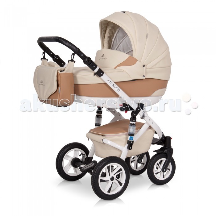 Коляска Caretto Riviera S F 3 в 1Riviera S F 3 в 1 Коляска Caretto Riviera S F 3 в 1Riviera S F 3 в 1Коляска Caretto Riviera S F 3 в 1 включает в себе все необходимое малышу с самого рождения. Эта универсальная коляска разработана и изготовлена в соответствии с обязательными нормами и требованиями к детским товарам и имеет все необходимые сертификаты качества. Коляска выполнена из экологически чистых материалов морозостойких , с влагостойкой пропиткой и защитой от солнечных лучей. Весь модельный ряд представлен нежными натуральными оттенками, идеально подходящими для детей любого пола. Шасси: алюминиевая рама колеса надувные в комбинации с пластиком, на подшипниках передние колеса поворотные на 360 градусов, с блокировкой центральный тормоз с блокировкой задних колес амортизация на пружинах с дополнительными аммортизаторами на раме регулируемая высота ручки на несколько уровней механизмы и фиксаторы для установки модулей. Люлька: пластиковый цельнолитой корпус с жестким дном овальное дно с особой конструкцией снаружи выполняет функцию качалки высокие борта не продуваемые, безопасные от ударов регулируемый подголовник и дополнительная вентиляция на дне секция на молнии с противомоскитной сеткой внутренняя мягкая обивкаиз натурального хлопка, съемная для стирки ортопедический матрас с натуральным наполнителем теплый капор с козырьком от солнца, со встроенной кожаной ручкой для переноски объемная накидка из утепленной ткани. Прогулочный блок: глубокое сиденье с регулируемой спинкой и подножкой в несколько положений мягкая внутренняя обивка, все части снимаются для чистки удобный капюшон с фиксаторами, опускается до бампера, открывается для обзора капюшон оснащен карманами для мелочей и смотровым окошком пятиточечные ремни безопасности с мягкими накладками и надежным замком теплая накидка на ножки закрытая корзина для покупок. Автокресло: автокресло является очень удобной частью конструкции рассчитано на деток до 13 кг можно использовать для новорожденных каркас автокресла сделан из жесткой пластмассы, смягчает нахождение крохи в нем мягкий вкладыш страховочные ремни надежно защищают от выпадения 2-позиционная ручка обеспечивает удобную транспортировку люльки капор регулируется и бесшумно опускается. Комплектация: шасси люлька прогулочный блок автокресло стильная родительская сумка москитная сетка дождевик. Параметры: Ширина шасси: 59 см Размеры люльки: 80x37 см Ширина сидения: 32 см Вес люльки: 4.8 кг Вес прогулочного блока: 4.8 кг Вес шасси: 9 кг<br>