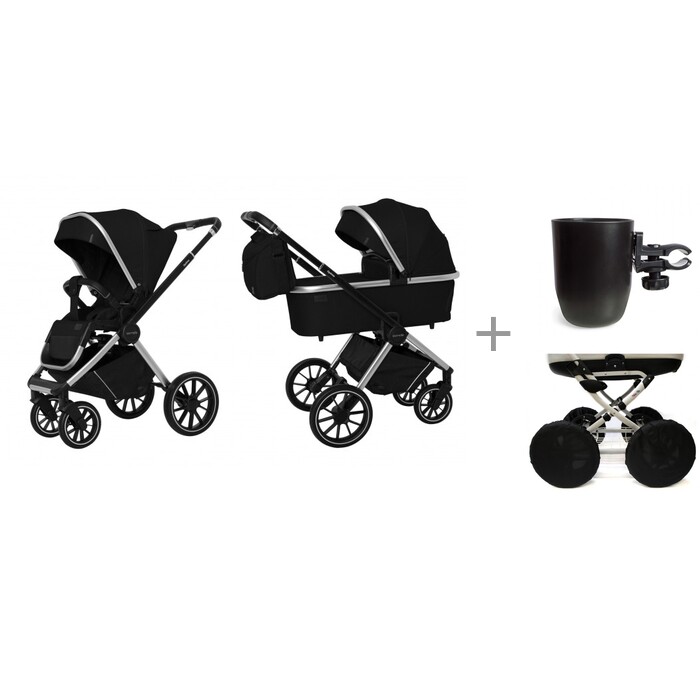 фото Коляска carrello 2 в 1 crl-6503 optima с подстаканником happy baby и чехлами valle classic medium