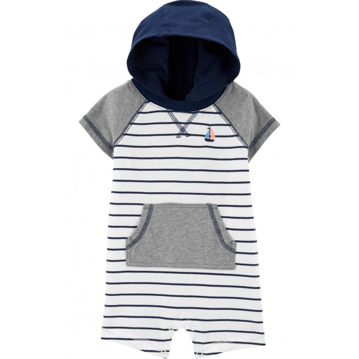 

Carter's Песочник в полоску с капюшоном, Песочник в полоску с капюшоном
