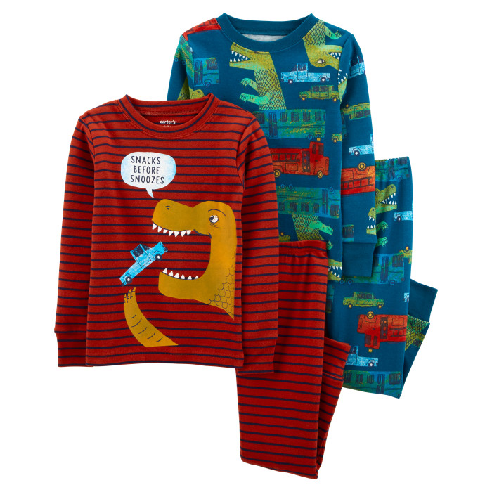 Домашняя одежда Carter's Пижама для мальчика с динозаврами (4 предмета) 1M677610