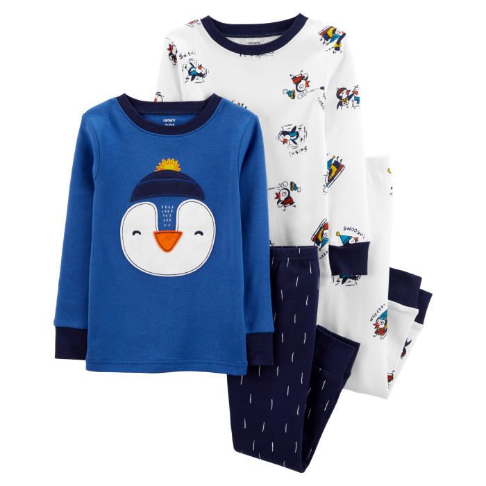 Домашняя одежда Carter's Пижама для мальчика с пингвинами (4 предмета) 1M677710