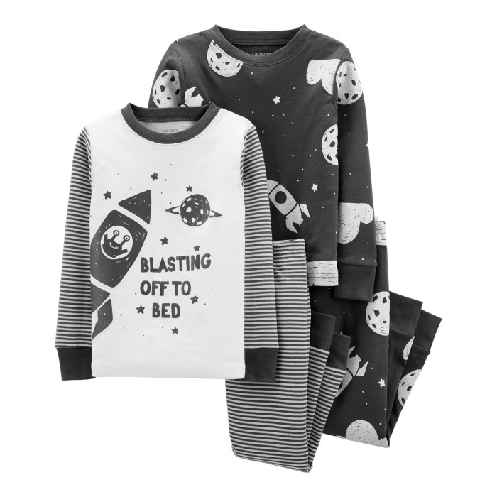 Домашняя одежда Carter's Пижама для мальчика с ракетами (4 предмета)