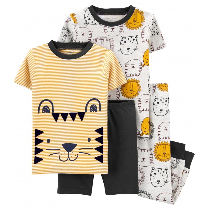 Домашняя одежда Carter's Пижама с тиграми для мальчика (2 футболки, шорты, брюки) 1K630010