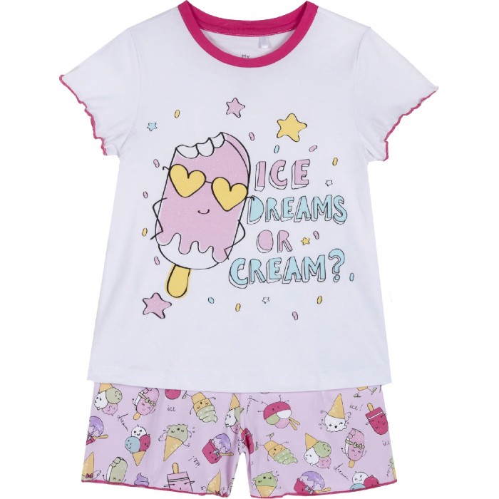 

Chicco Пижама для девочек (футболка, шорты) Мороженое, Пижама для девочек (футболка, шорты) Мороженое