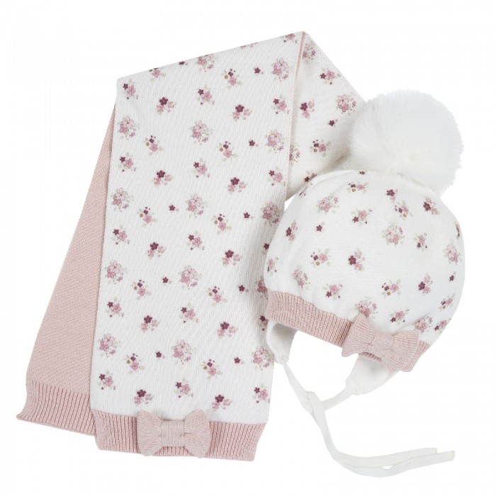 

Chicco Шапка с шарфом Цветочки, Шапка с шарфом Цветочки