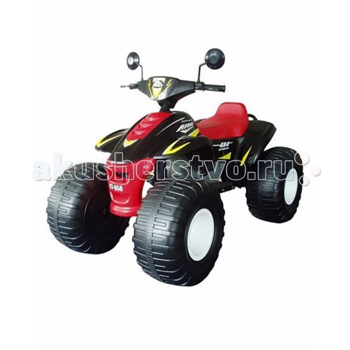 Электромобиль Chien Ti CT-658 Big Beach RacerCT-658 Big Beach Racer Электромобиль Chien Ti CT-658 Big Beach RacerCT-658 Big Beach RacerМощный и модный квадроцикл на больших колесах Электромобиль Chien Ti CT-658 Big Beach Racer легко преодолевает подъёмы, дороги из гравия, травы и даже грунта. Электромобиль CT 658 поставляется с двумя моторами и аккумуляторами повышенной ёмкости, обеспечивающими бесперебойную и более длительную работоспособность. Отличный электромобиль для катания малыша по дачному бездорожью, преодоления препятствий из ухабов, травяных и грунтовых дорог. Особенности: две скорости движения вперед + задняя скорость; первая скорость – 3, 5 км/час; вторая скорость – 7 км/час; задняя скорость – 3, 5 км/час; акселератор и тормоз совмещены в одной педали (ребенок нажал на педаль - квадроцикл поехал, отпустил педаль - квадроцикл остановился); два ведущих колеса; зеркала заднего вида; кнопка со звуковыми сигналами; закрытый низ корпуса; длина 120 см; ширина 75 см; высота 89 см;<br>